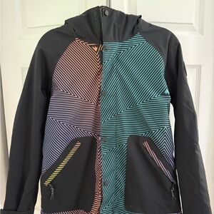 Burton Black and Multicolor Geometric Ski Jacket